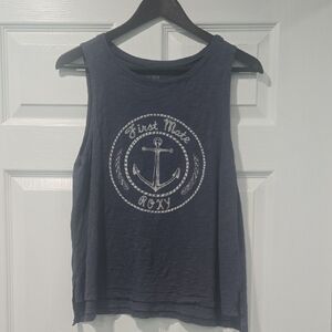 Roxy Navy Graphic Logo Tanktop-First Mate